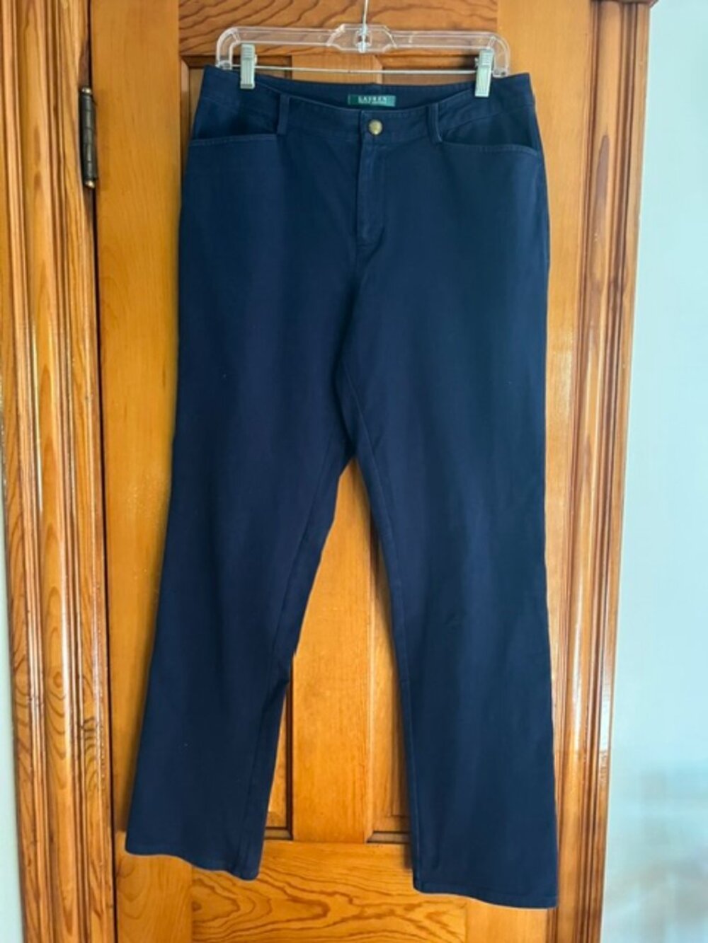 Lauren Ralph Lauren Chino Stretch Navy Blue Pants Woman's 6